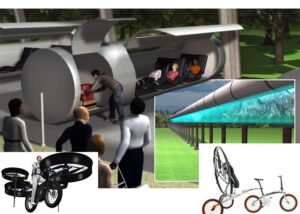 The Evacuated Travel Tube and Flying Bicycle